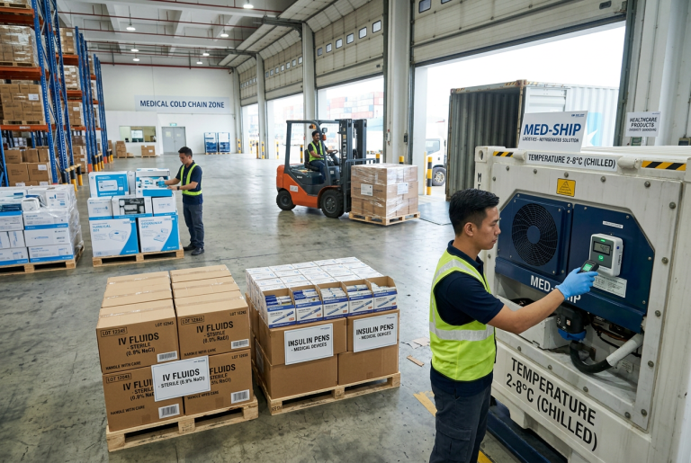 medical products shipping from china documents temperature and packing checks
