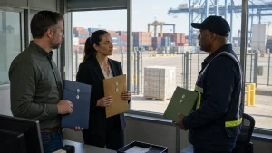 Customs operations team tracking declaration, authority release, carrier release and physical availability as separate records