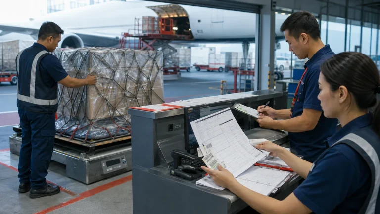 air waybill data checked during air cargo acceptance