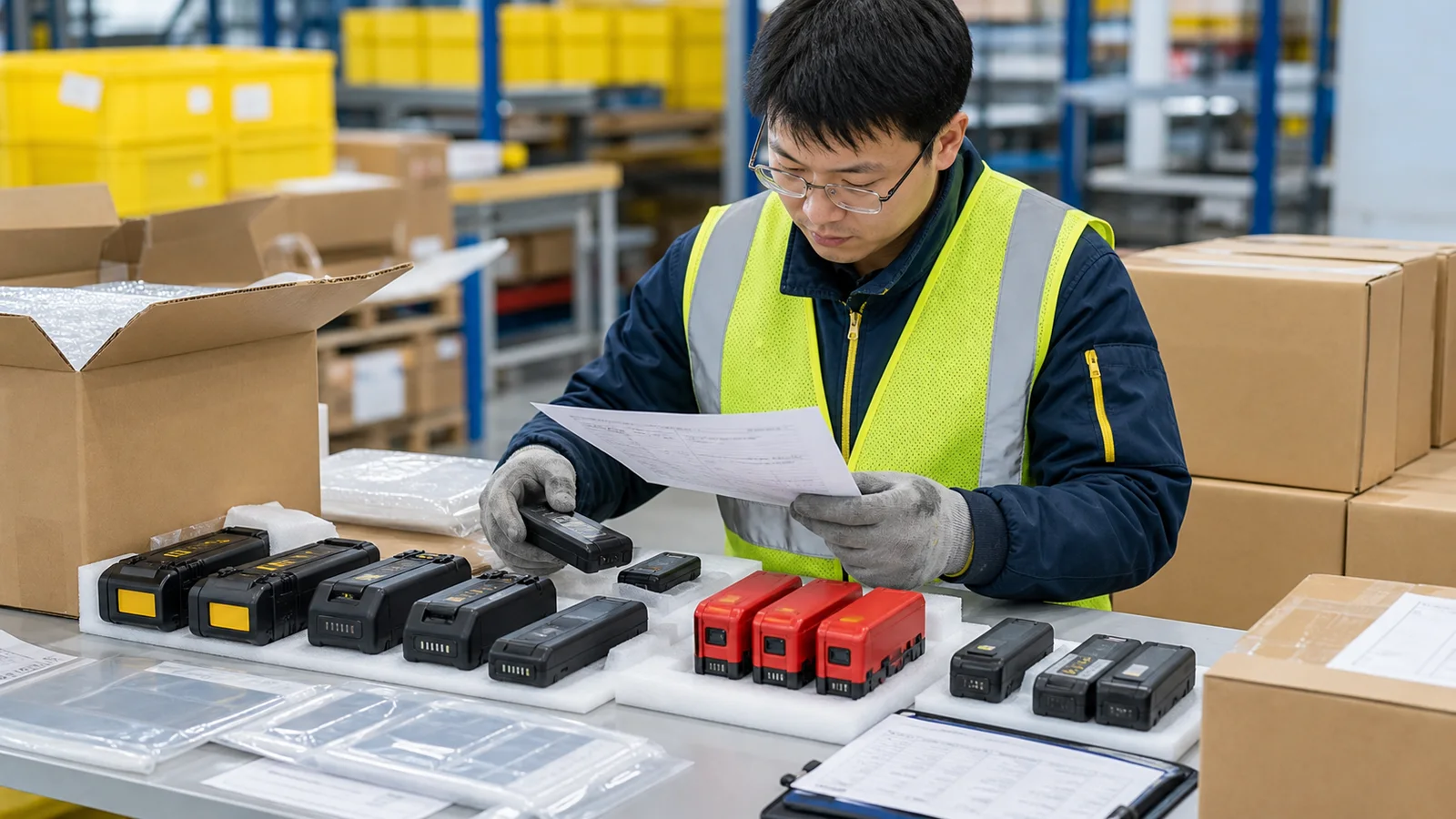 lithium battery shipping from China model and packing inspection