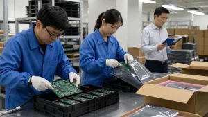 PCB shipping from China with sealed ESD packages and protected export cartons