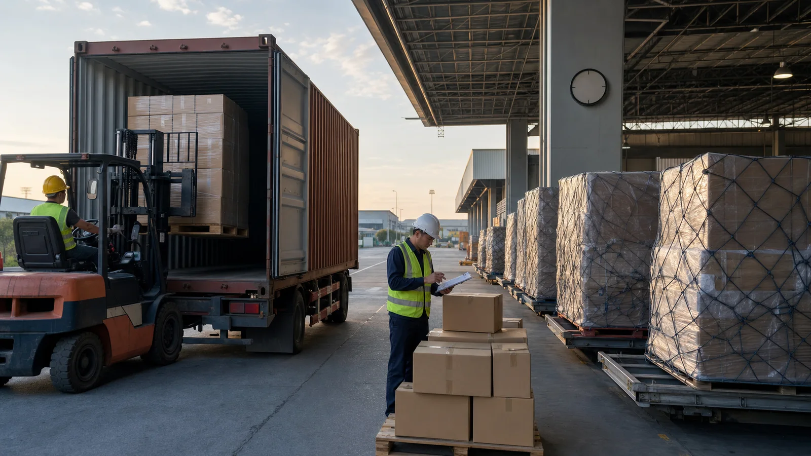 Urgent China freight planning with ocean containers and prepared air cargo pallets